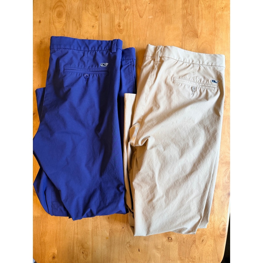 Vineyard Vines On-The-Go Chino Pants Blue Stretch Performance Mens 38x30